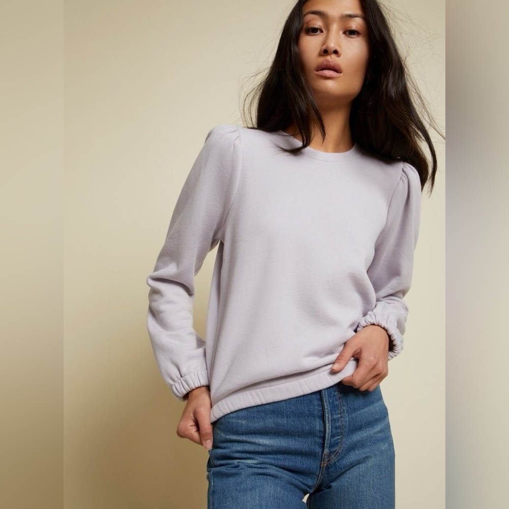 Nation LTD Daryl Femme Puff Long Sleeve Crew Neck Pullover Sweatshirt Sweater L